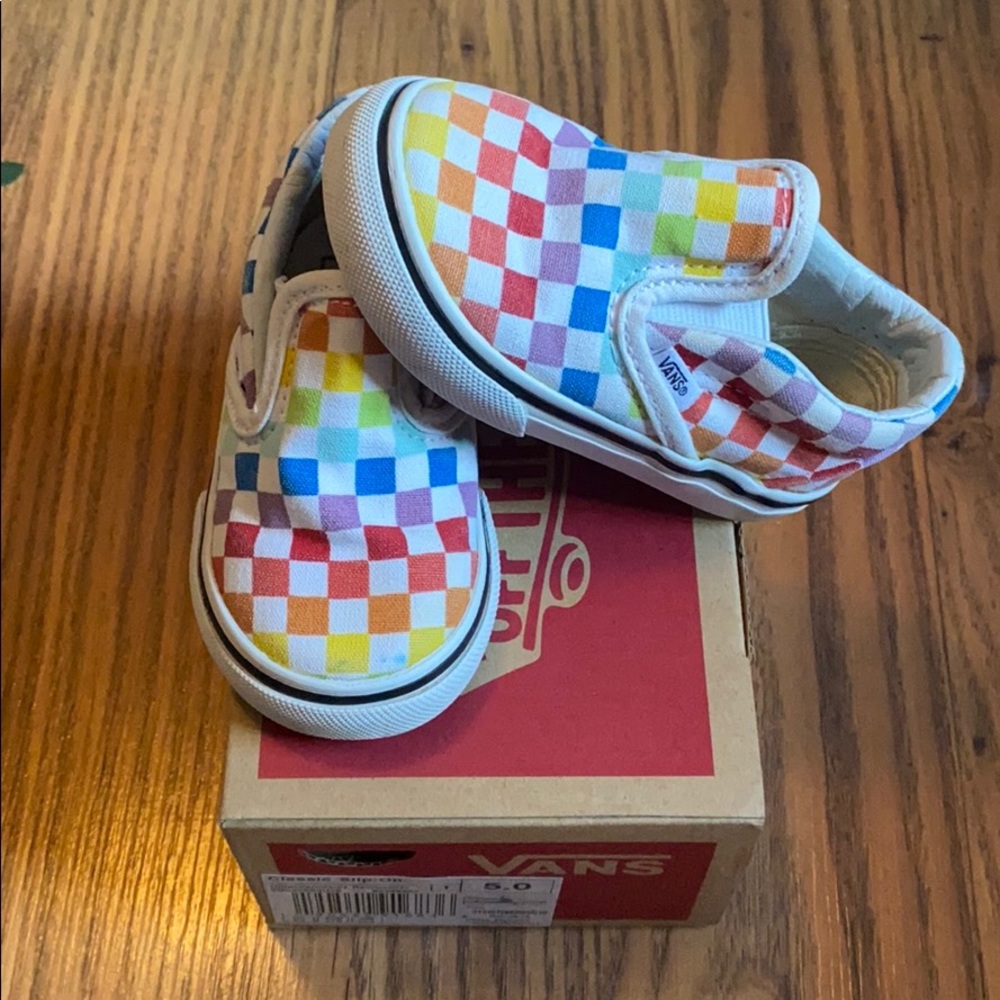 Toddler Rainbow Checkered Vans